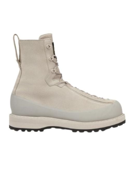 Stone Island Gray Hiking Boot With Dual Lacing And Lug Sole for men