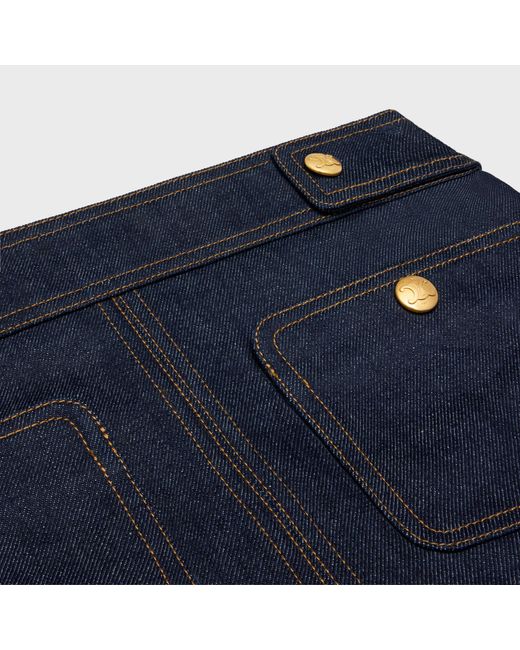 Céline Blue Trapeze Mini Skirt