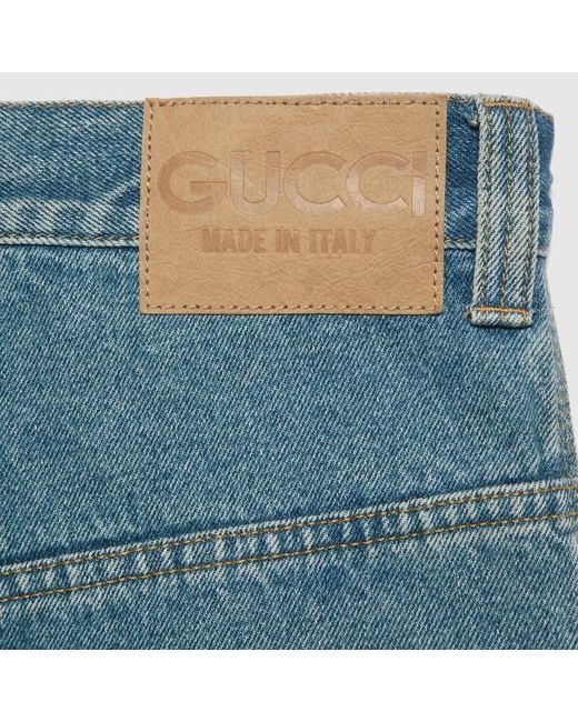 Gucci Blue Straight-Leg Jeans for men