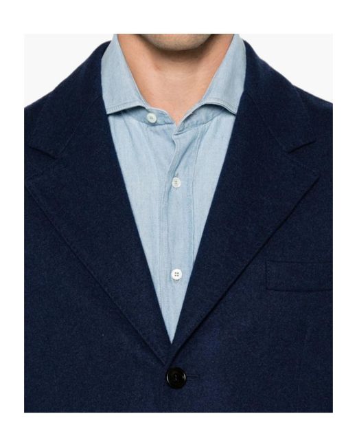 Brunello Cucinelli Blue Cashmere Jersey Blazer With Patch Pockets for men