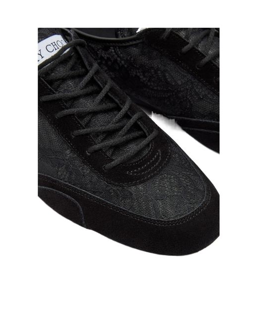 Jimmy Choo Black Sunny Panelled Lace Sneakers