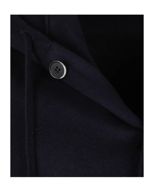 Barena Blue Buttoned Drawstring Hoodie for men