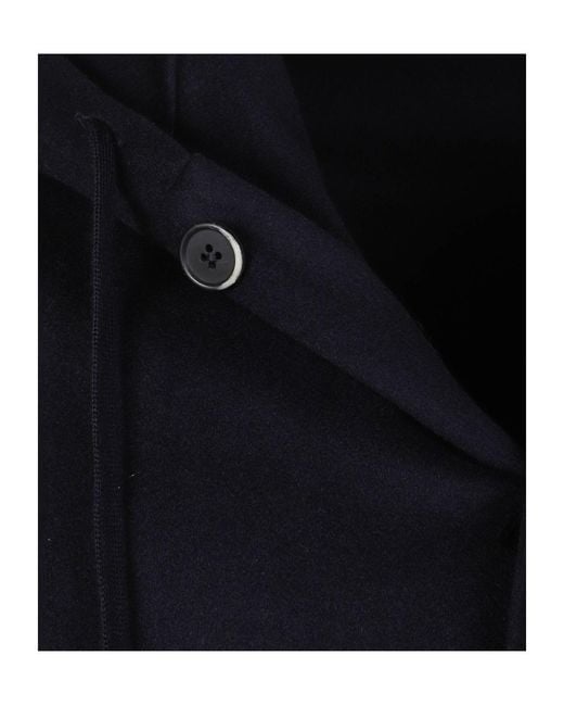 Barena Blue Buttoned Drawstring Hoodie for men