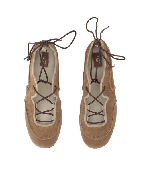 Ugg Brown Lace-Up Flat Shoes