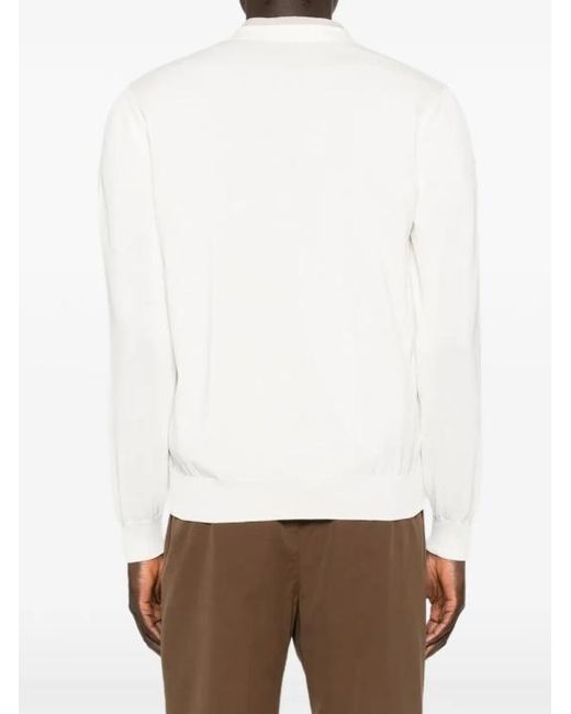 Eleventy White Buttoned V-Neck Cardigan for men