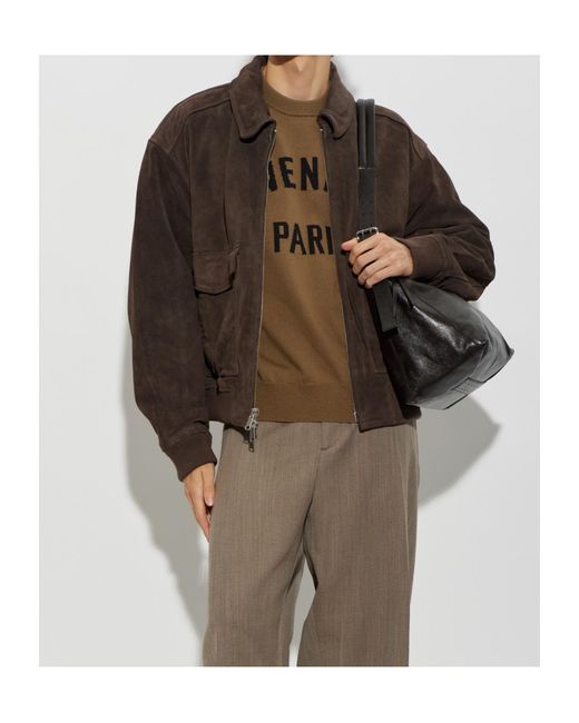 Agolde Brown Collared Long-Sleeved Casual Jacket for men