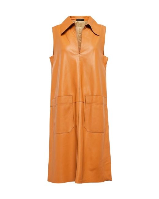 Joseph Orange Berwick Midi Dress