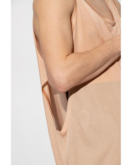 Versace Natural Embroidered-Logo Detail Tank Top for men