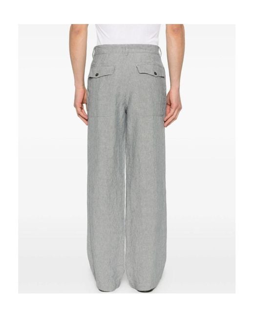 Barena Gray Button Trousers for men