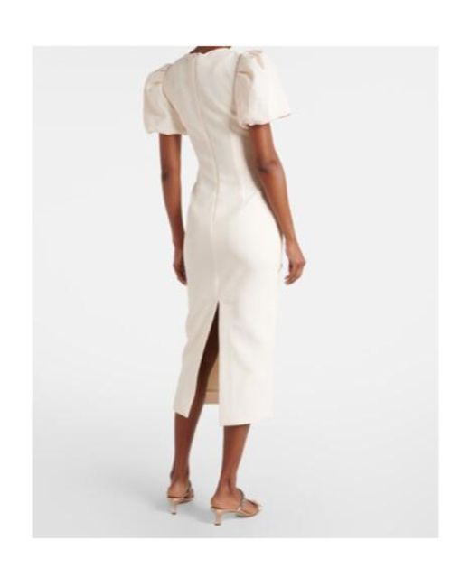 Rebecca Vallance White Embellished Crêpe Cocktail Dress