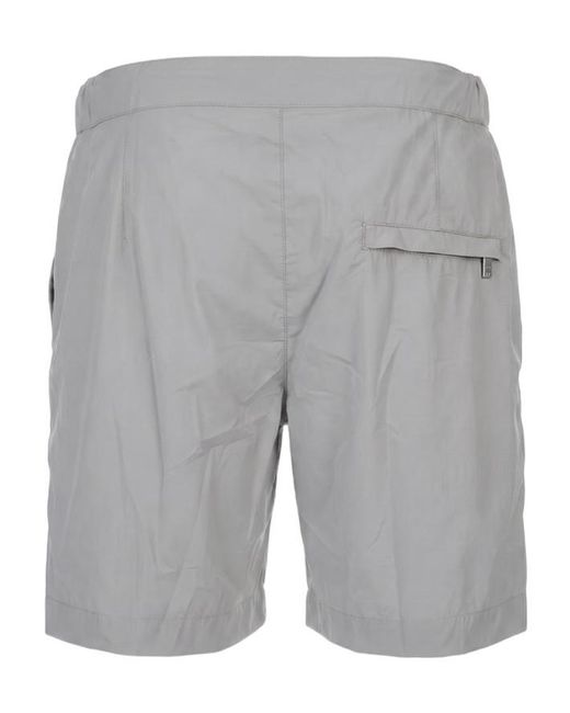 Fedeli Gray Drawstring Swim Shorts for men