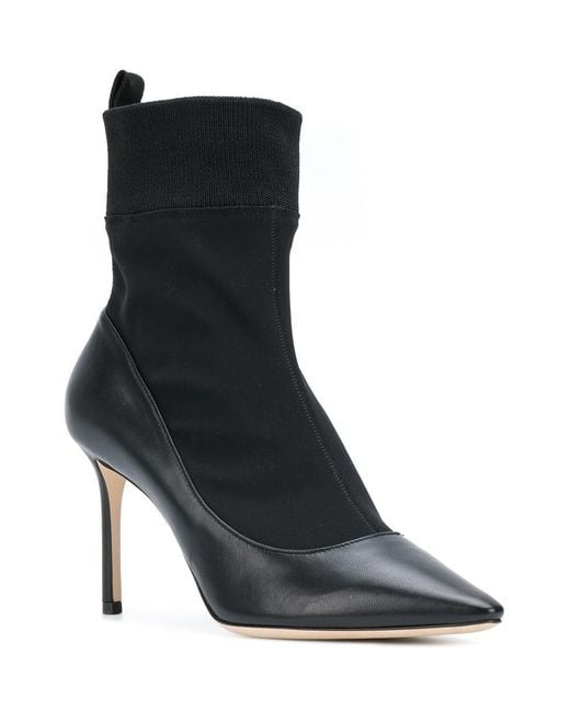 Jimmy Choo Black Brandon 85 Logo Boots