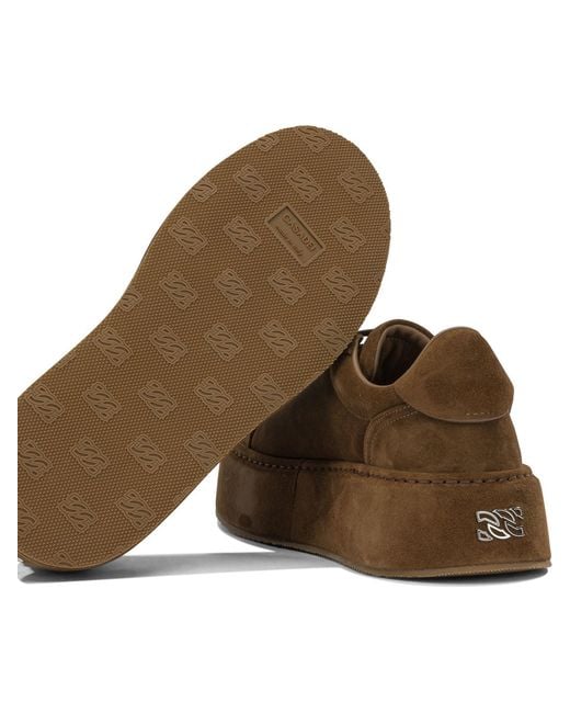 Casadei Brown Lace-Up Sneakers