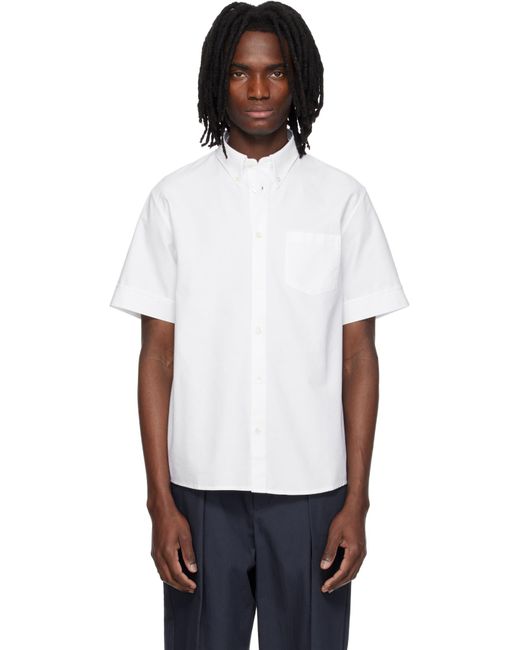 A.P.C. White Short-Sleeved Button-Up Shirt for men