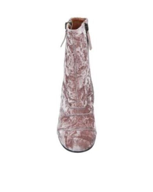 Chloé Brown Velvet Round-Toe Ankle Boots