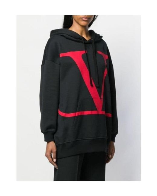 Valentino Black Vlogo Print Hoodie