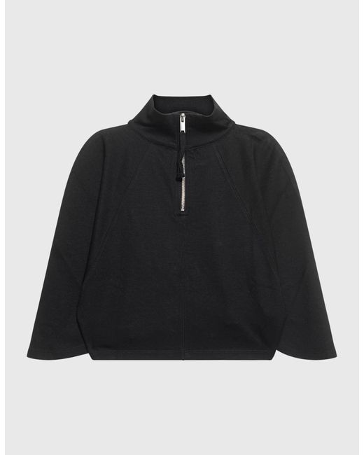 Thom Krom Black Zip Detailed High Neck Cropped Top