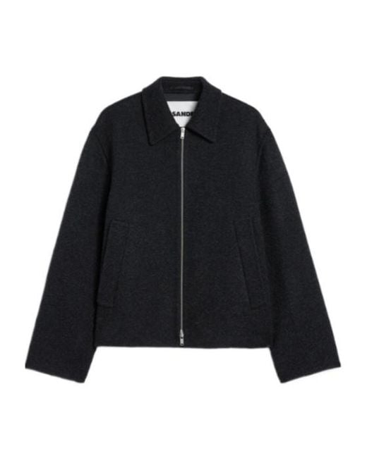 Jil Sander Black Textured Wool Jacket for men
