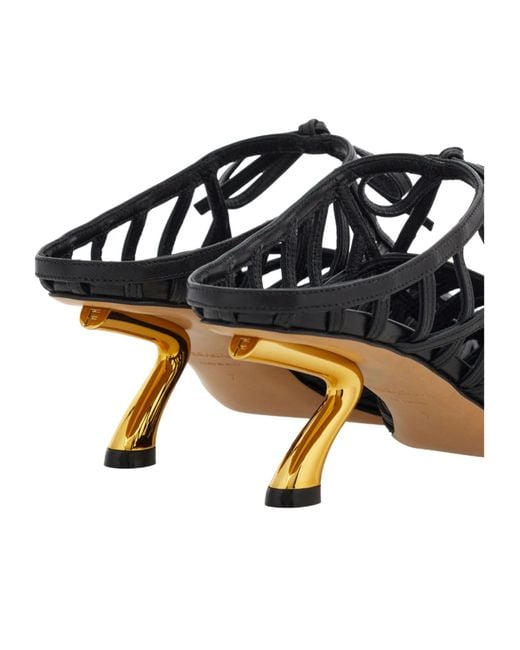 Ferragamo Black S-Shaped Heel Mule