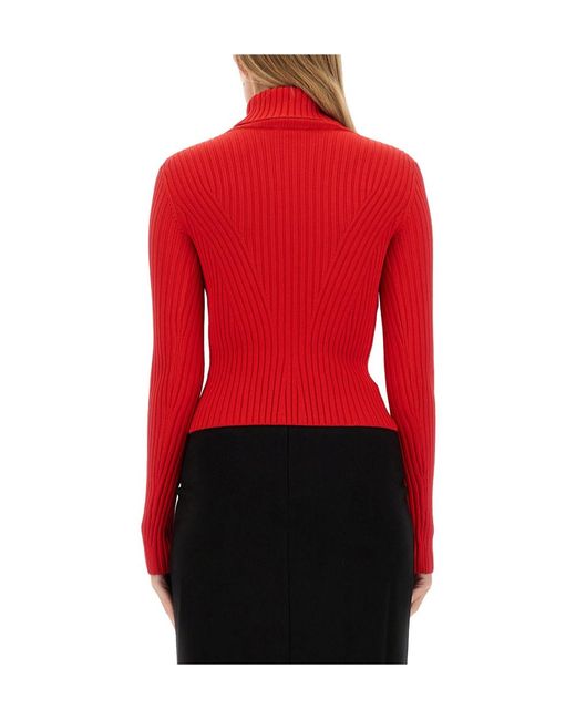 Staud Red Roll-Neck Knitted Jumper