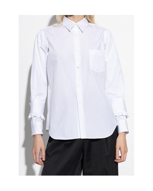 Comme des Garçons White Comme Des Garçons Long Sleeved Blouse