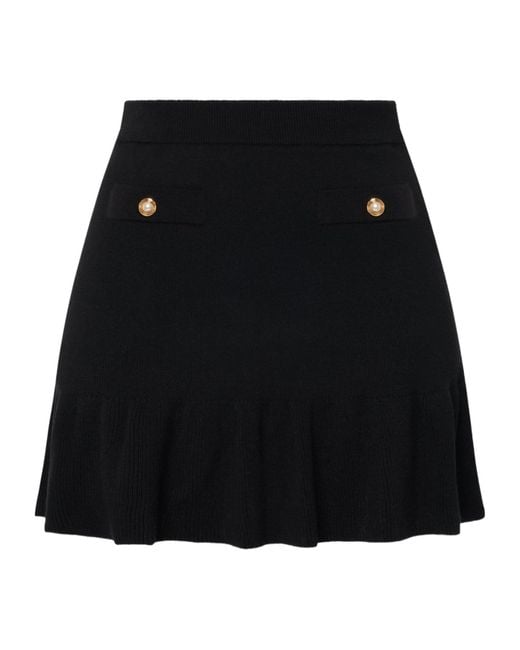 Alessandra Rich Black Flared Mini Skirt