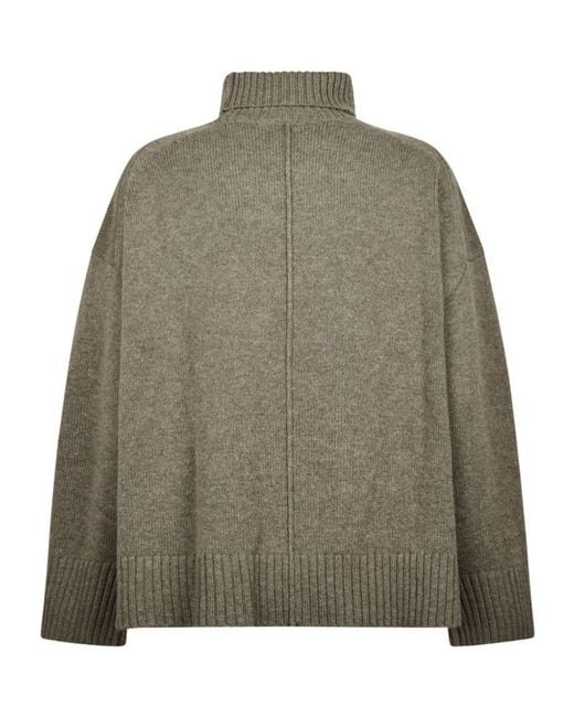 Soeur Green High-Neck Knit Sweater