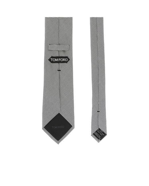 Tom Ford White Pointed Tip Satin Tie for men