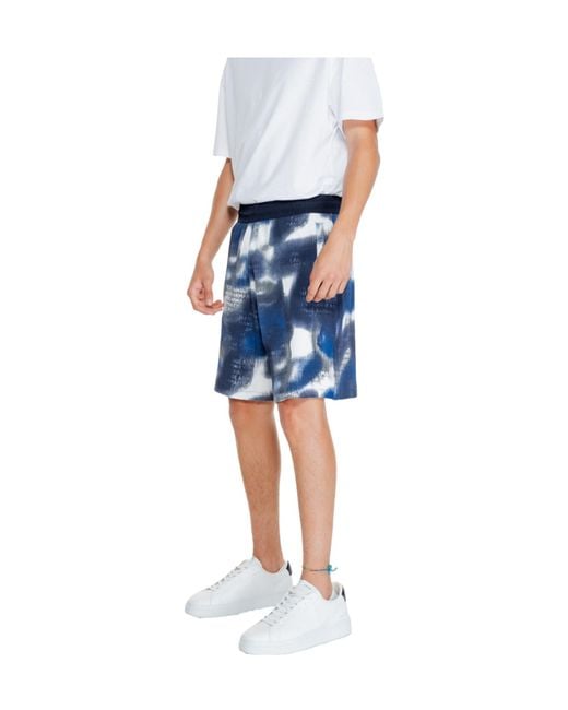 ARMANI EXCHANGE Blue Patterned Shorts for men