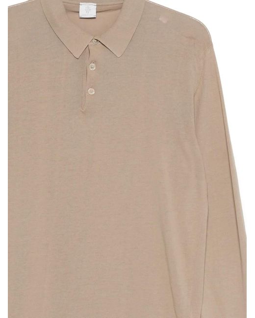 Eleventy Natural Buttoned Polo Shirt for men