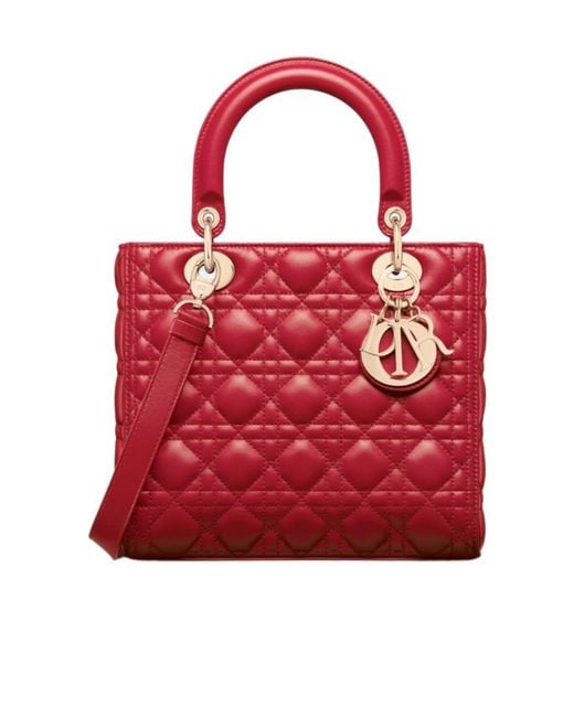 Dior Red Medium Lady Bag