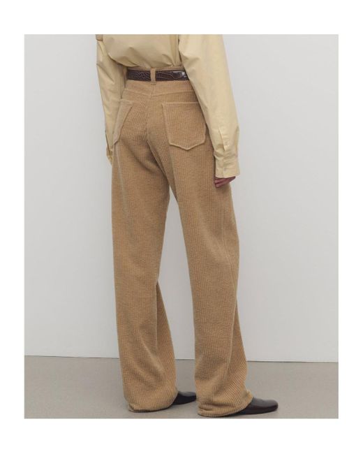 The Row Natural Clair High-Waisted Corduroy Pants