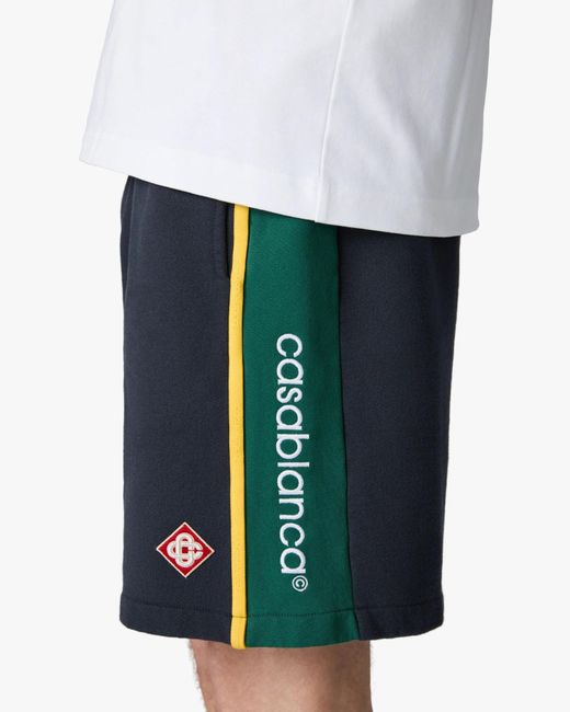Casablanca Blue Logo Side-Stripe Shorts for men