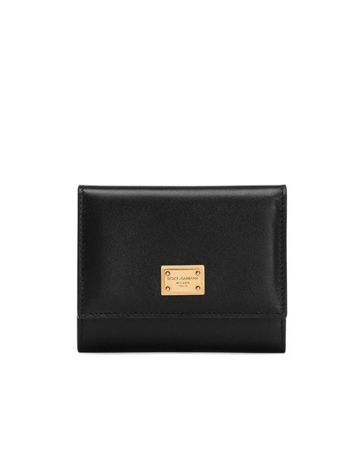Dolce & Gabbana Black Logo Plaque Wallet