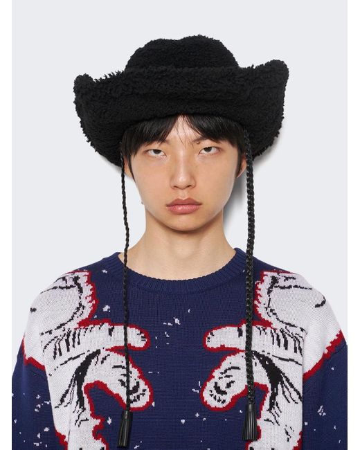 Bally Black Wide-Brimmed Cowboy Hat for men