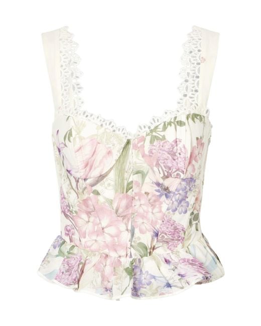 Charo Ruiz White Floralprint Camisole Top