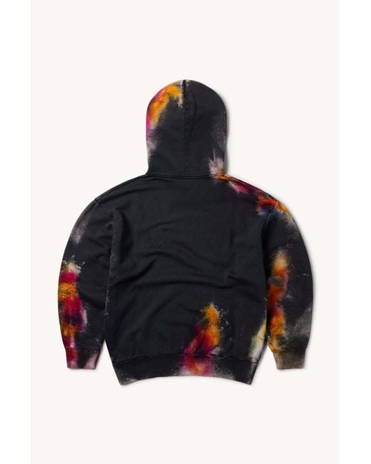 Aries Black Spray-Paint Drawstring Hoodie for men
