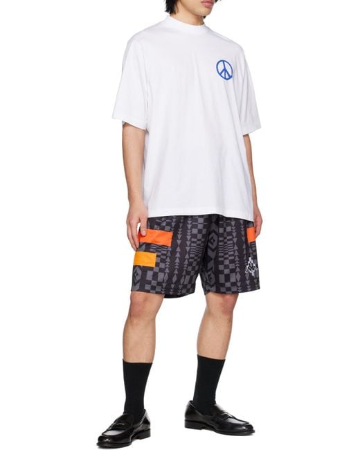 Marcelo Burlon White County Of Milan Crewneck Peace-Logo T-Shirt for men