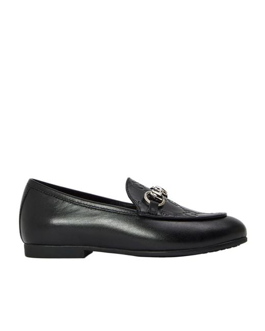 Gucci Black Kids Slip-On Metal Accent Loafers for men