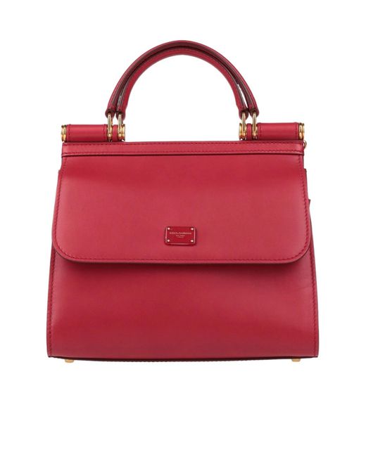 Dolce & Gabbana Red Medium-Sized Solid-Color Tote Bag