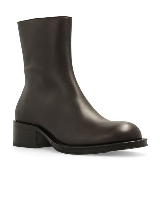 Lanvin Black Zip Detailed Ankle Boots
