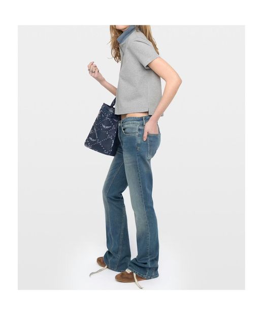 Zadig & Voltaire Gray Wings Detail Polo Top