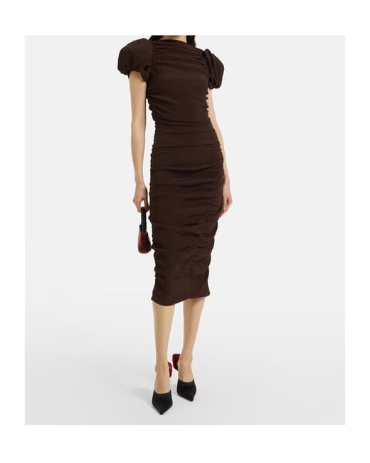 Magda Butrym Brown Short Sleeve Dress