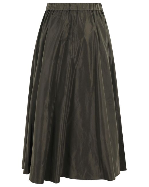 Aspesi Gray Elastic-Waist Flared Skirt