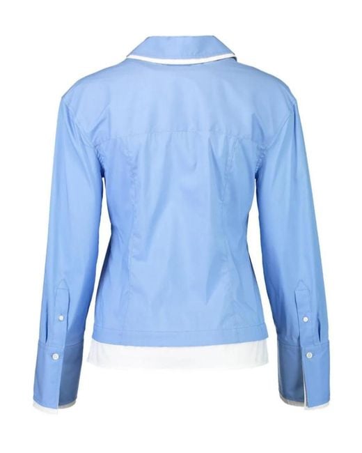 Veronica Beard Blue Bonnie Collared Shirt