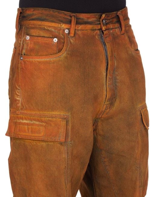 Rick Owens Brown Hollywood Double Cargo Jeans for men