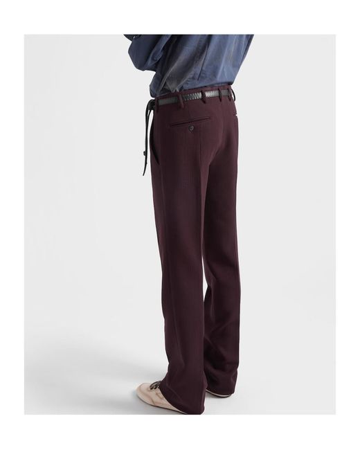 Prada Purple Wool Pants for men