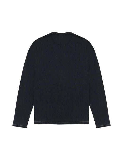 Armani Jeans Black T-Shirt With Round Neck And Long Sleeves for men