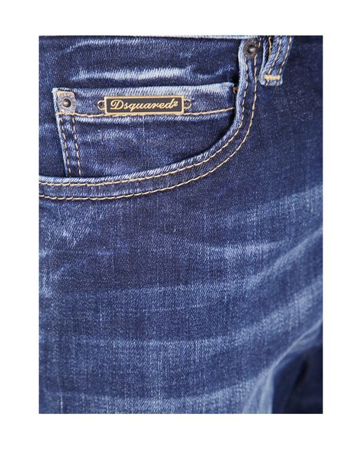 DSquared² Blue Logo-Plaque Jeans