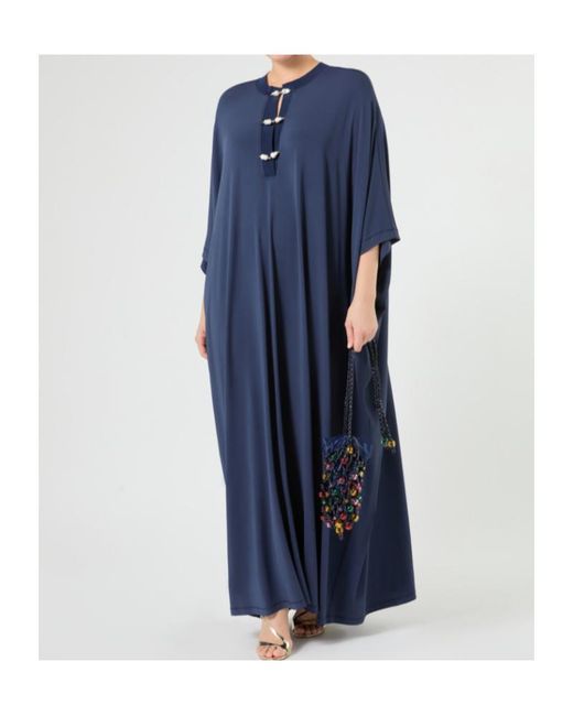 Marina Rinaldi Blue Jersey Kaftan Dress